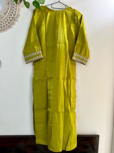 Mehndi Green japan silk embroidery suit pant Set