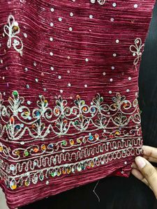 Maroon Embroidered Rajasthani Lehenga Set