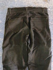 Black Jeans with Side Stripe
