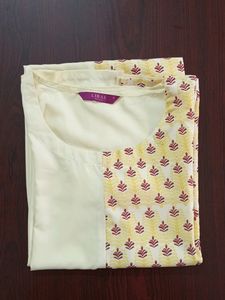 Light Cream Colour With Maroon Kurta
