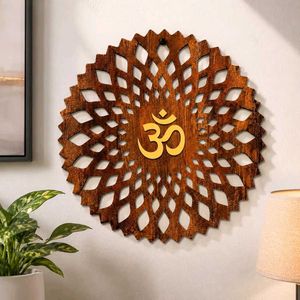 OM Mandala Wooden  Wall Hanging for Home Dec