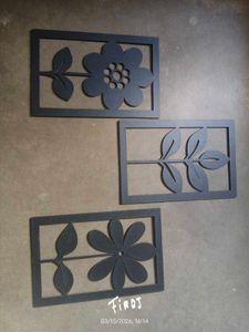Set of 3 Modern Floral Wall Decor
