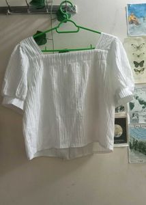 Cute White Puff Sleeve Top