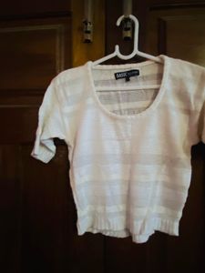 Sheer Striped Knit Top