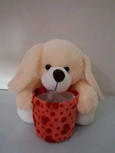 Adorable Doggy Plush Toy with Container