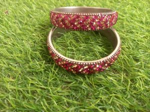 Sparkling Pink & Gold Bangles