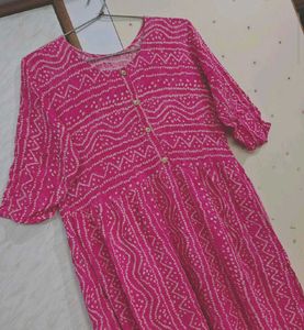 Pink Bandhani Kurta 💓