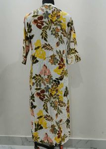 Chic Floral Print Long Kurta