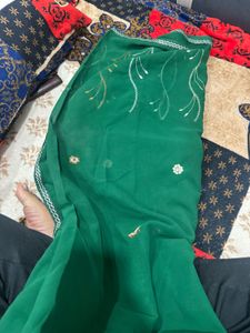 Elegant Green Floral Saree