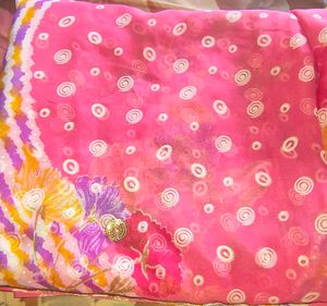 Beautiful Pink Floral Saree