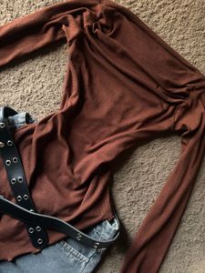 Rusty Brown Long Sleeve Top