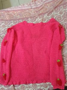 Cute Strawberry Crochet Cardigan
