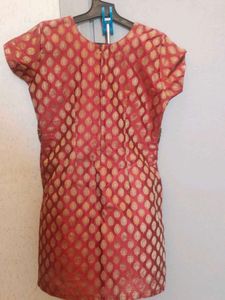 Red &amp; Gold Tunic/kurti for sharara/patiyala