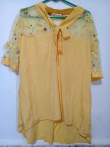Stylish Yellow Floral Sleeve Top