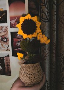 Crochet Sunflower Plant