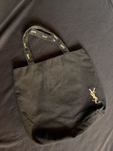 Black YSL Canvas Tote Bag