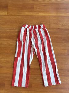 Red &amp; White Striped Palazzo Pants