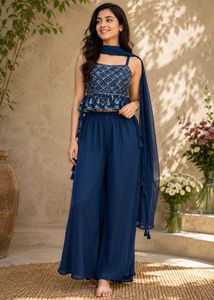 Stylish Blue Kurta Set with Dupatta