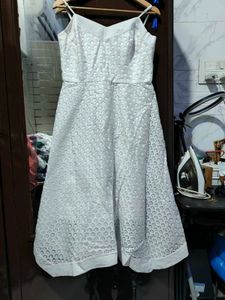 Elegant White A-Line Midi Dress