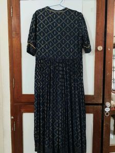 Stylish Navy Blue golden Printed Kurta