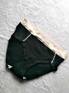 Ribbed High-Waist Briefs with Satin Trim