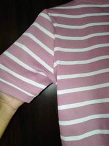 lavendre stripped ribbed crop top💜