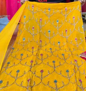 Designer Yellow Handwork suit