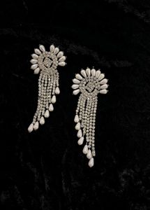 Dangling Pearl &amp; Crystal Earrings