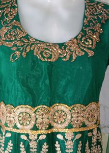 Elegant Green Embroidered Gown