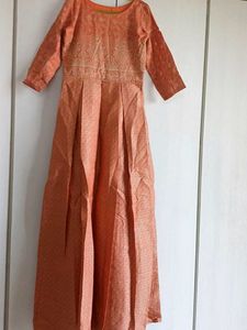 Elegant Peach Ethnic Gown