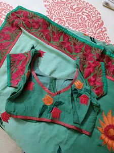 Saree With Stitched Blouse