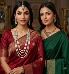combo Exquisite Pearl & Kundan Jewellery Set