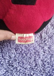 Pink &amp; Black Plush Soccer Ball