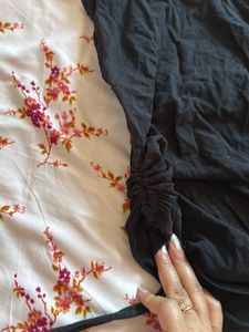 Stylish Black Ruched T-Shirt