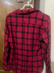 Red and Black Plaid Flannel Shirt