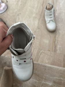 Cute White Ankle Boots with Buckles