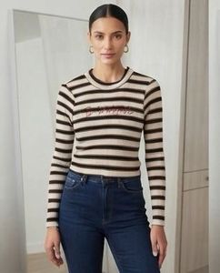 Striped Cropped Long Sleeve Top