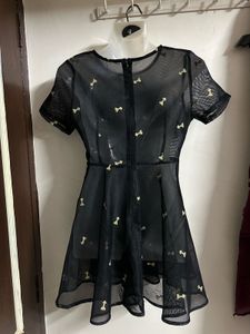 Chic Black Mesh Dress