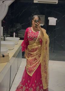 Stunning Pink Embroidered Lehenga Choli