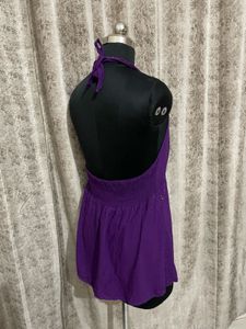 Chatpate top Purple Embellished Halter Neck