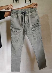 Stylish Grey Cargo Jeans