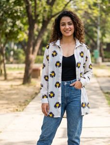 Floral Print Longline Shirt