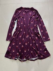 Purple Floral Print Mini Dress