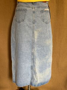 Denim Midi Skirt with Tie-Front Top
