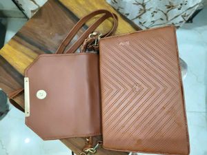 Chic Brown Crossbody Bag with Perforated Design