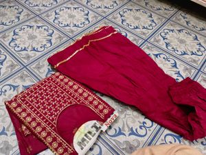 Maroon Kurta Set with Gold Embroidery