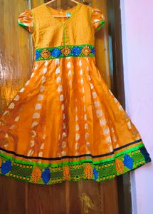 Vibrant Orange Silk Frock