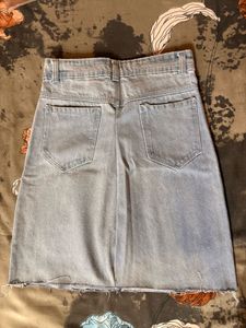 Light Wash Denim Mini Skirt