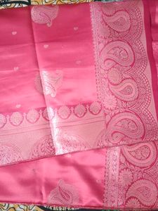 Elegant Pink Silk Saree with Paisley