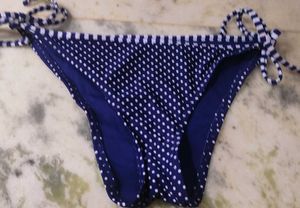Navy Blue Polka Dot Bikini Bottom